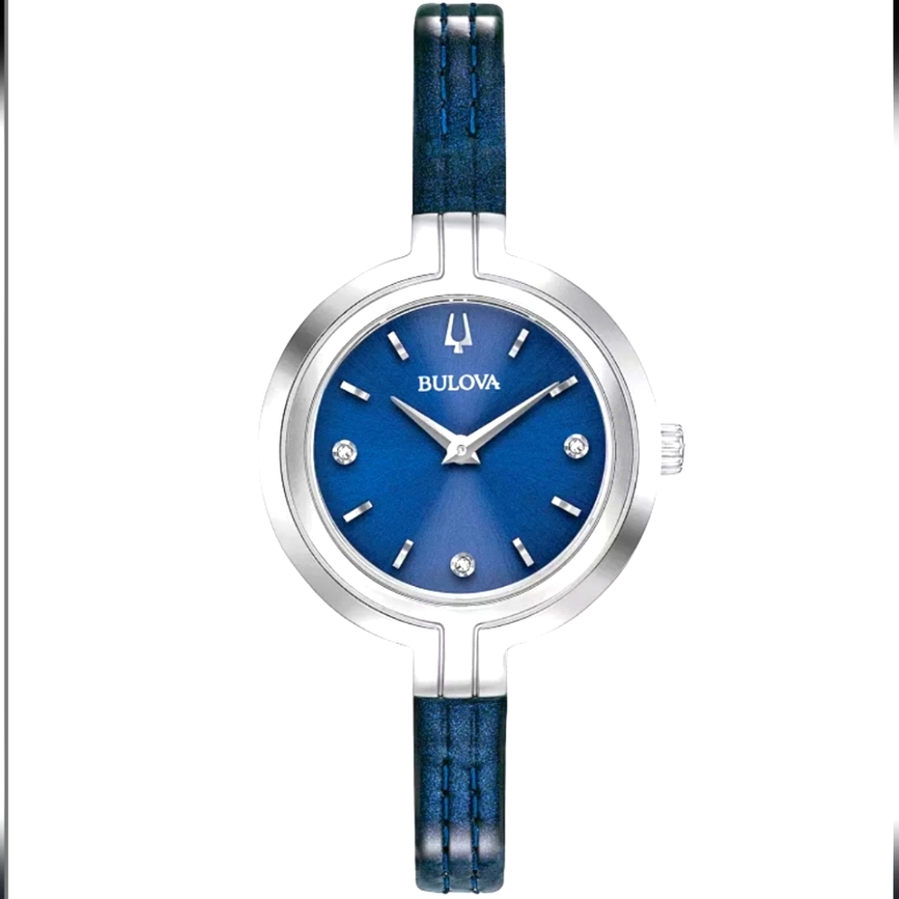 NEW Bulova Women's Rhapsody Diamond Accent Leather Watch In Box